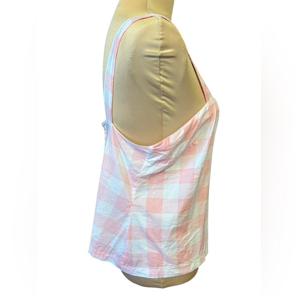 Kate Spade Women’s Wide Strap Smock  Button Down Pink White Gingham Bow … - Picture 4 of 6